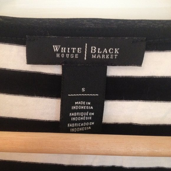 WHBM black & white striped lace tee - size S - Picture 2 of 5
